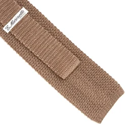 E.Marinella CRAVATTE|Cravatte In Garza E Tricot|CRAVATTA TRICOT IN SETA BEIGE Pois azzurro