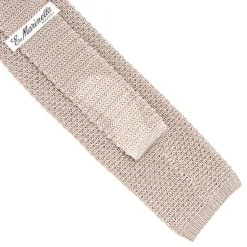 E.Marinella CRAVATTE|Cravatte In Garza E Tricot|CRAVATTA TRICOT IN SETA BEIGE Pois blu