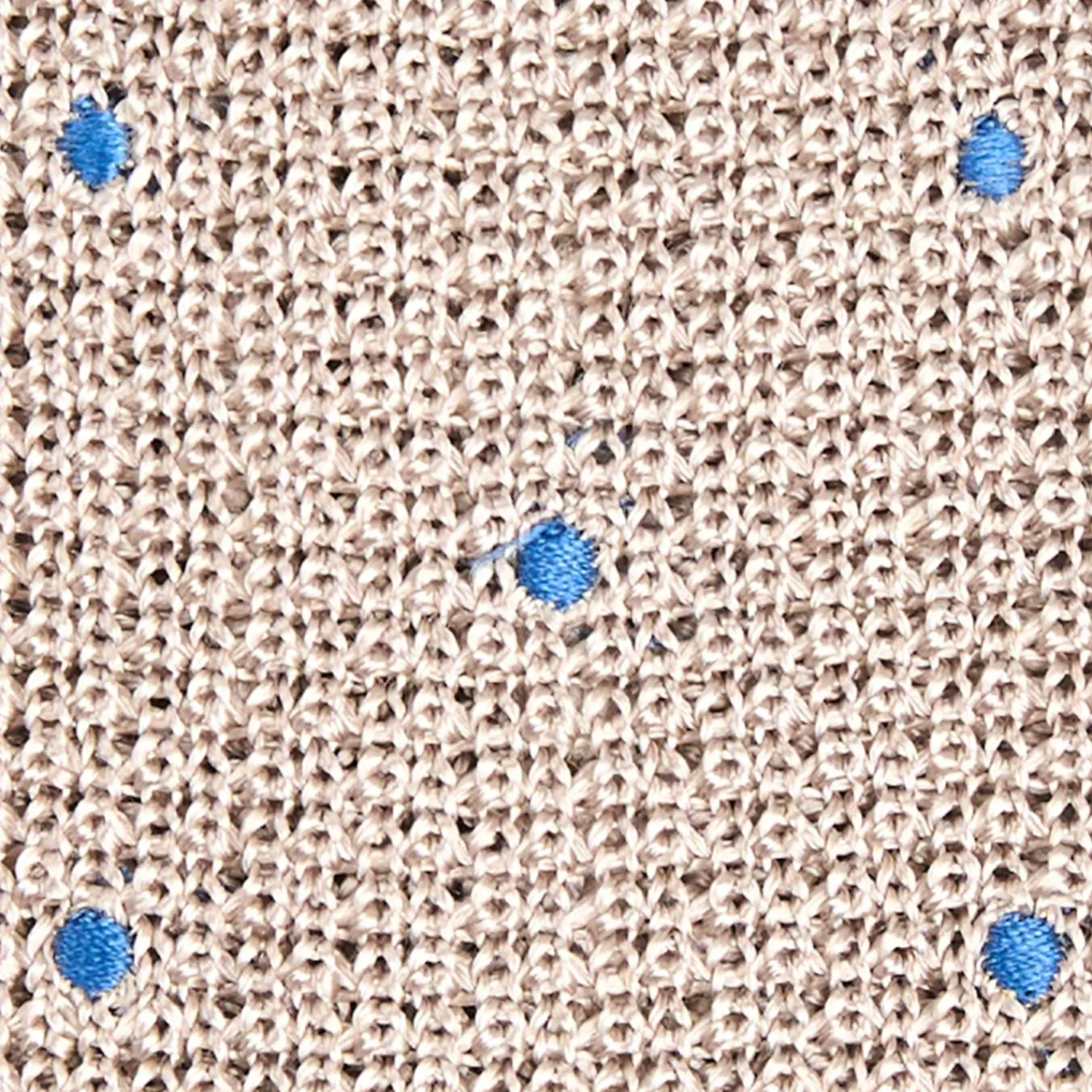 E.Marinella CRAVATTE|Cravatte In Garza E Tricot|CRAVATTA TRICOT IN SETA BEIGE Pois blu
