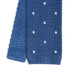 E.Marinella CRAVATTE|Cravatte Pois|CRAVATTA TRICOT IN SETA BLU Pois beige