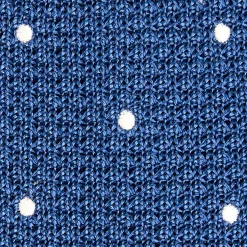 E.Marinella CRAVATTE|Cravatte Pois|CRAVATTA TRICOT IN SETA BLU Pois beige
