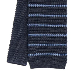 E.Marinella CRAVATTE|Cravatte Regimental E Rigate|CRAVATTA TRICOT IN SETA BLU SCURO Rigata