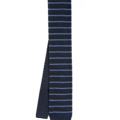 E.Marinella CRAVATTE|Cravatte Regimental E Rigate|CRAVATTA TRICOT IN SETA BLU SCURO Rigata