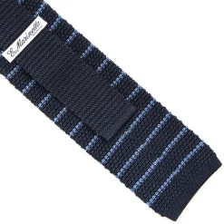 E.Marinella CRAVATTE|Cravatte Regimental E Rigate|CRAVATTA TRICOT IN SETA BLU SCURO Rigata