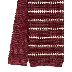 E.Marinella CRAVATTE|Cravatte Regimental E Rigate|CRAVATTA TRICOT IN SETA BORDEAUX Rigata