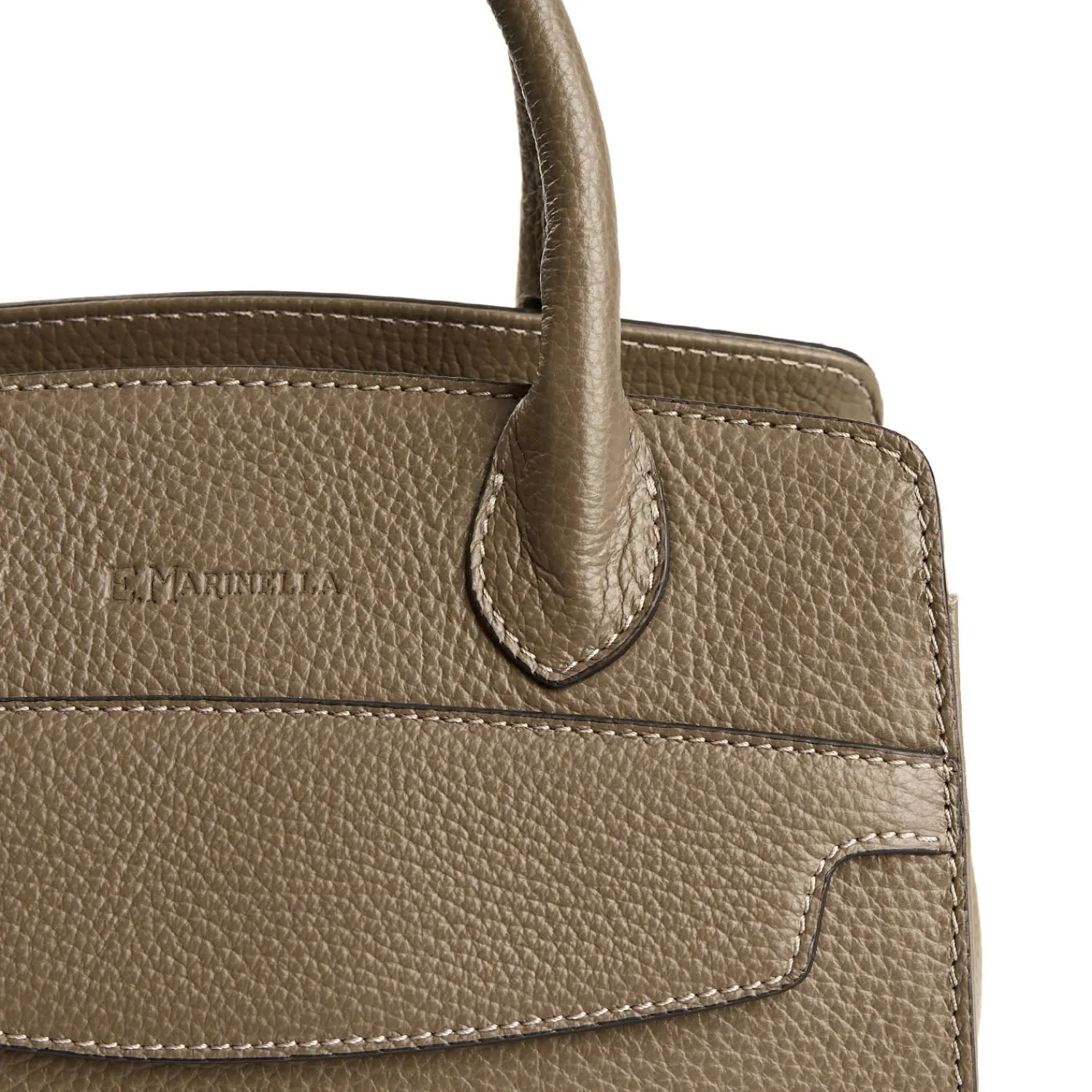 E.Marinella Mini Bag|DAY BAG MINI TORTORA In pelle martellata