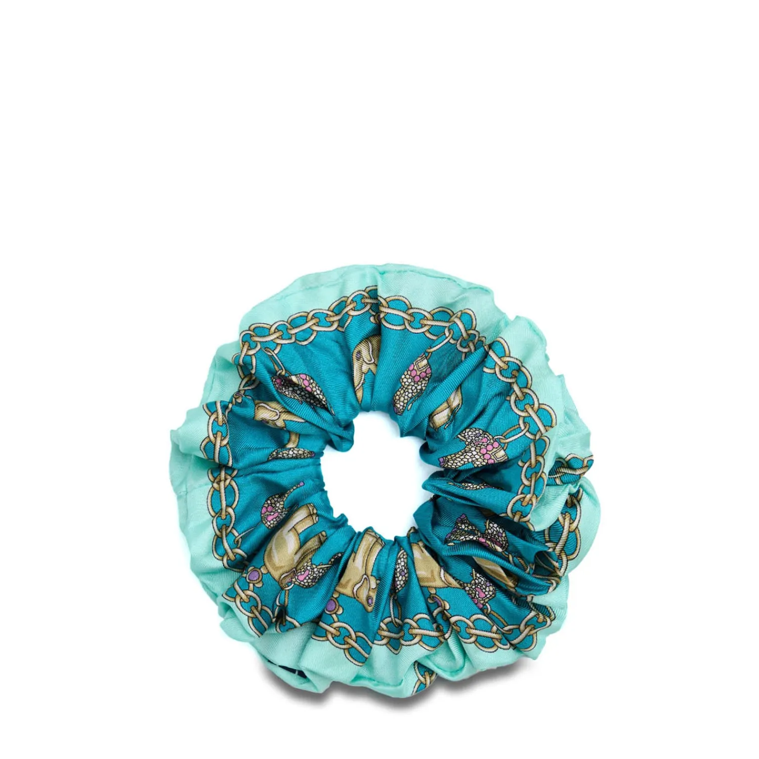 E.Marinella Fasce Ed Elastici Per Capelli|ELASTICO PER CAPELLI IN SETA AZZURRO Lucky elephant