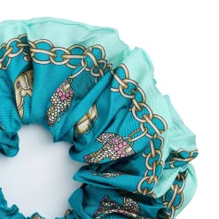 E.Marinella Fasce Ed Elastici Per Capelli|ELASTICO PER CAPELLI IN SETA AZZURRO Lucky elephant