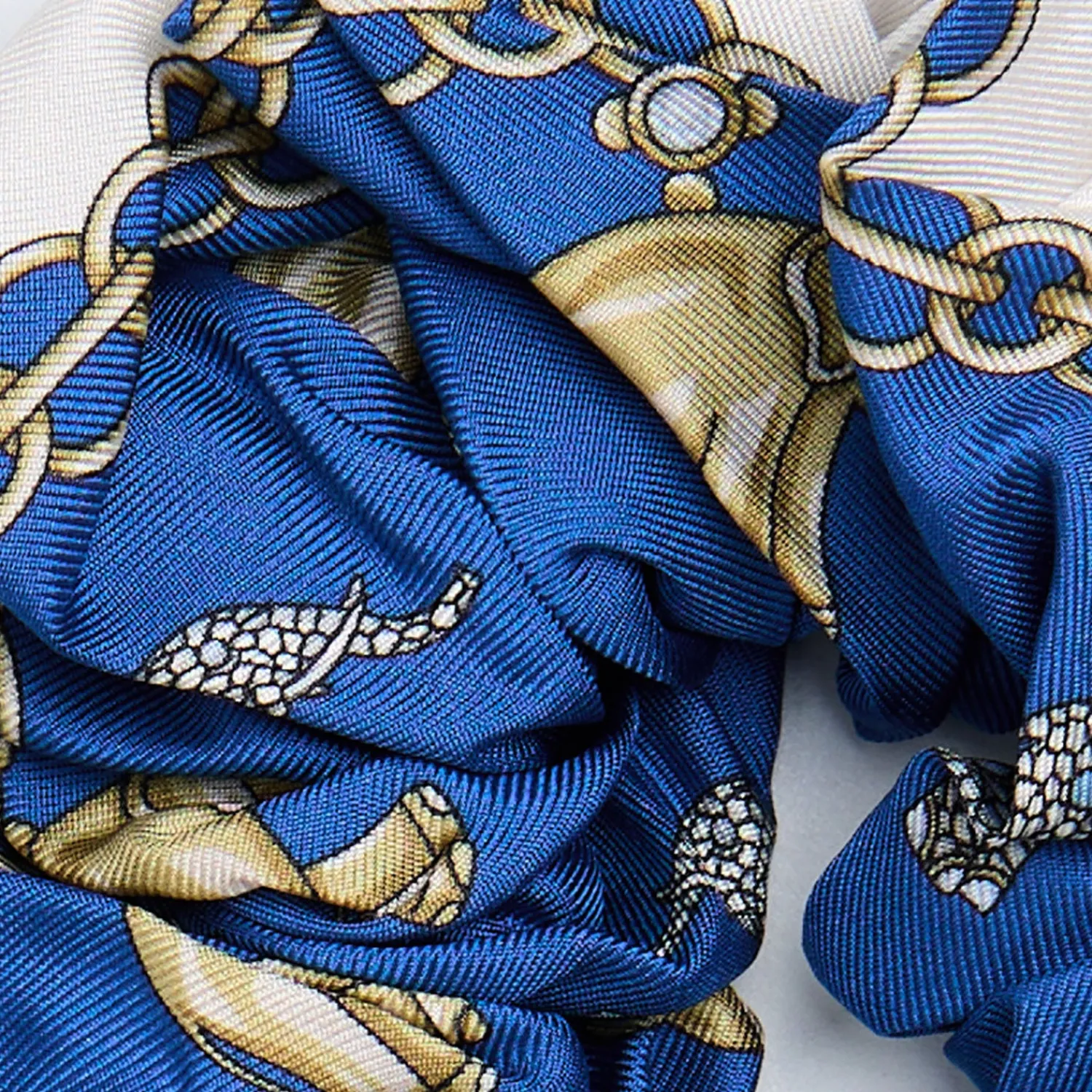 E.Marinella Fasce Ed Elastici Per Capelli|ELASTICO PER CAPELLI IN SETA BLU Lucky elephant