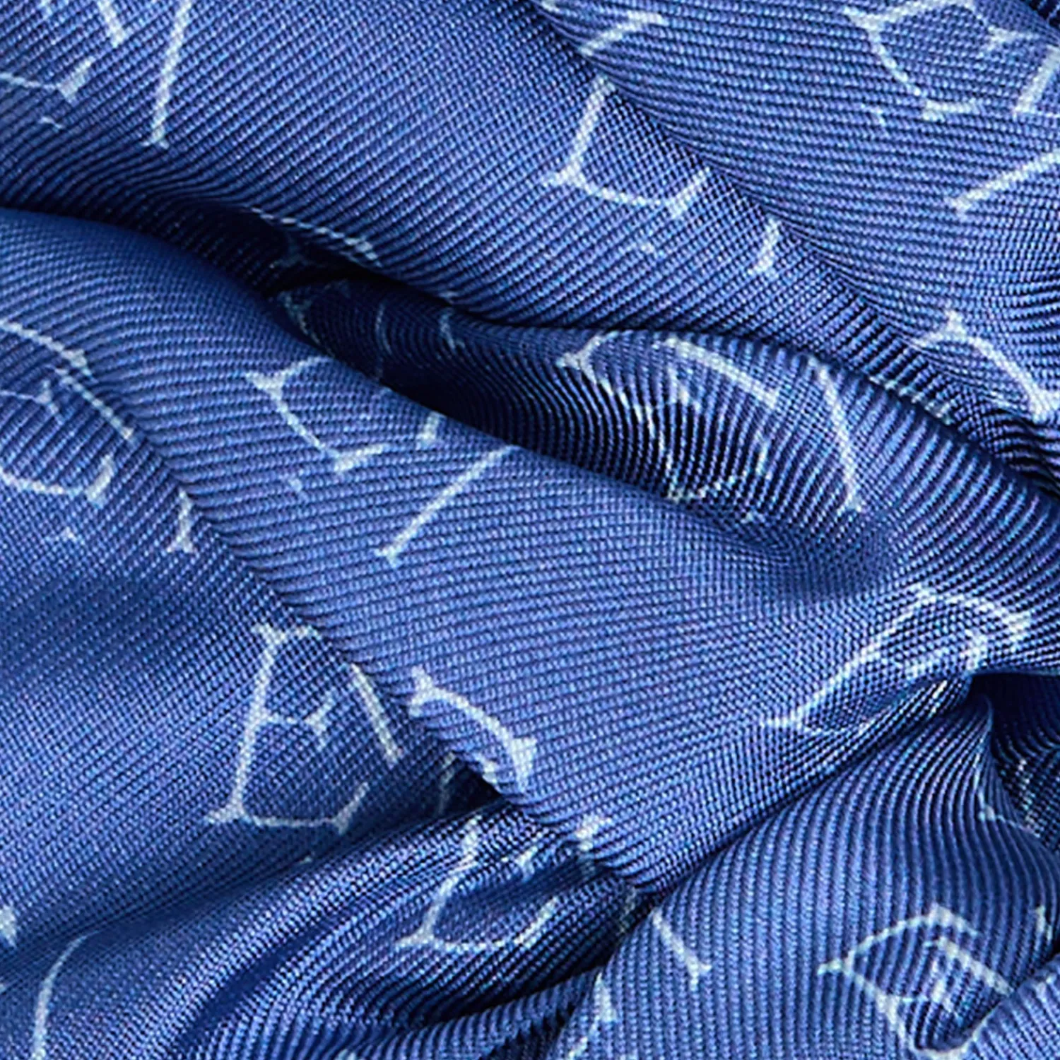 E.Marinella Fasce Ed Elastici Per Capelli|ELASTICO PER CAPELLI IN SETA BLU Em logo