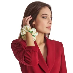 E.Marinella Fasce Ed Elastici Per Capelli|ELASTICO PER CAPELLI IN SETA VERDE Fantasia floreale