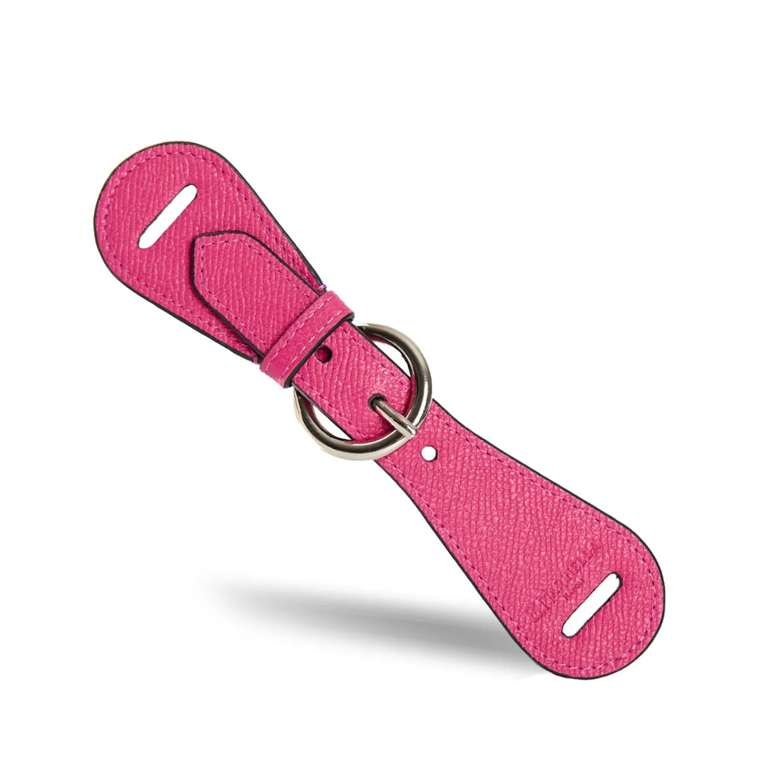 E.Marinella Ferma Foulard|FERMAFOULARD IN PELLE FUCSIA Con fibbia argentata