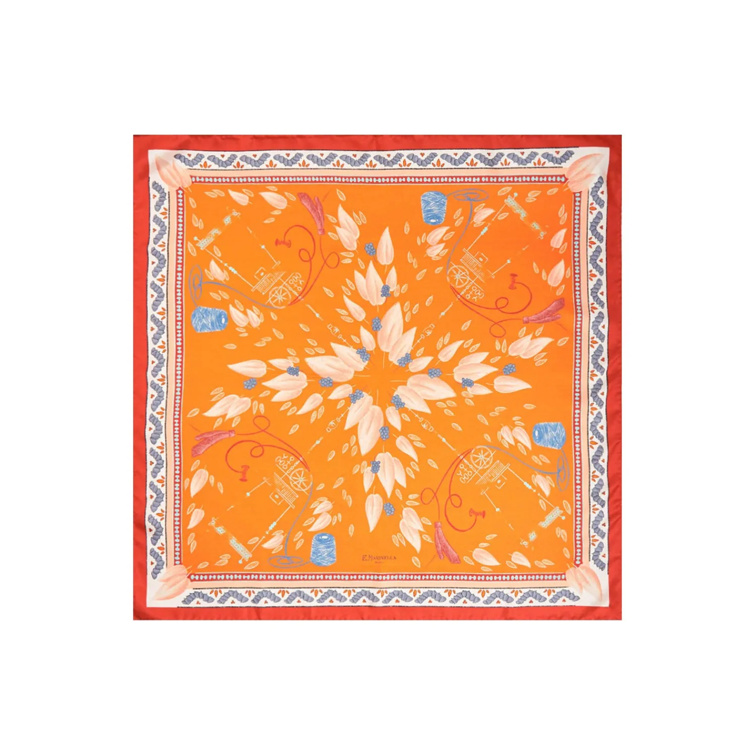 E.Marinella FOULARD|FOULARD ARANCIONE IN SETA E ORANGE FIBER Collezione orange fiber