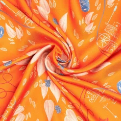 E.Marinella FOULARD|FOULARD ARANCIONE IN SETA E ORANGE FIBER Collezione orange fiber