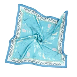 E.Marinella FOULARD|FOULARD BLU IN SETA E ORANGE FIBER Collezione orange fiber