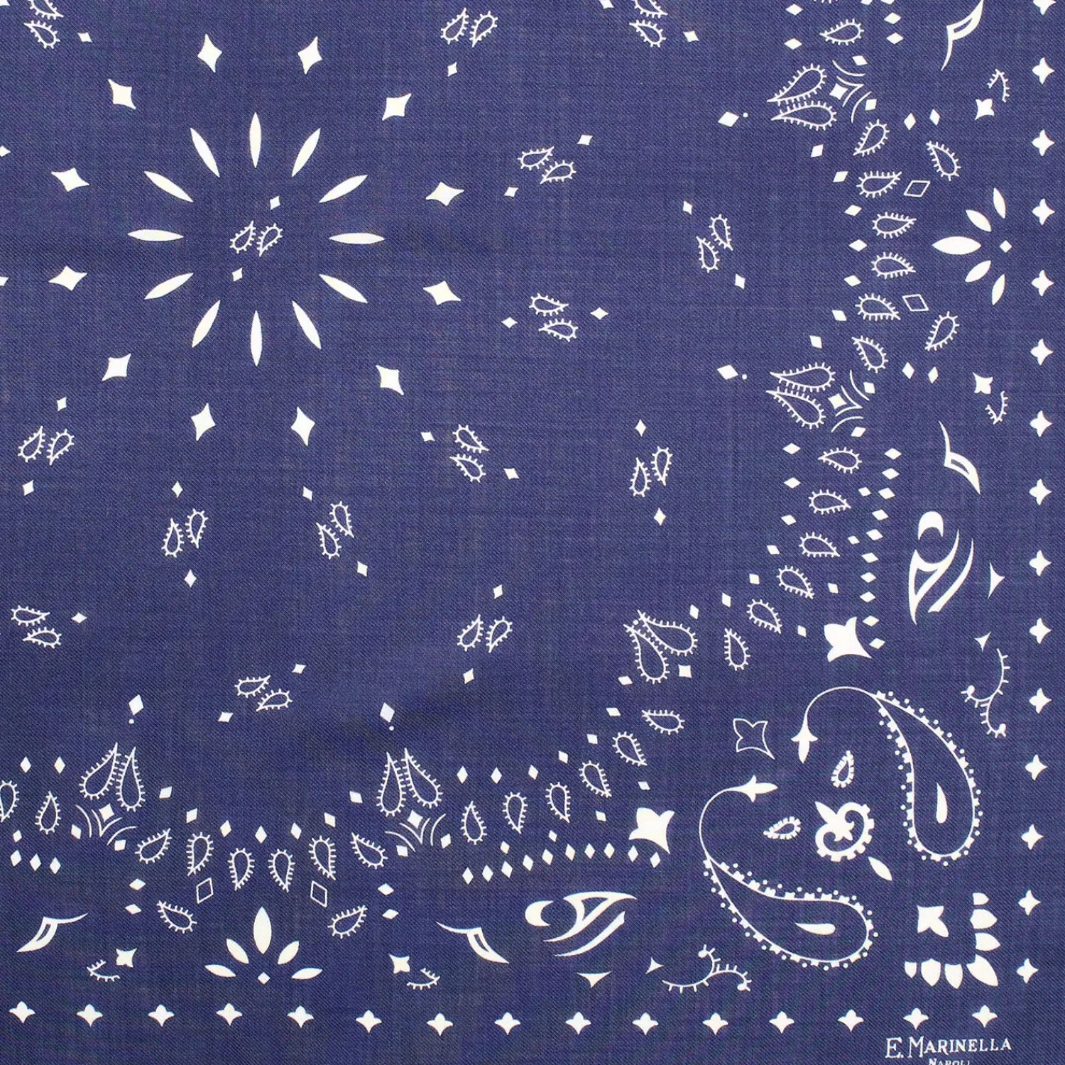 E.Marinella Sciarpe Invernali|FOULARD IN LANA, CASHMERE E SETA 65 BLU SCURO Paisley