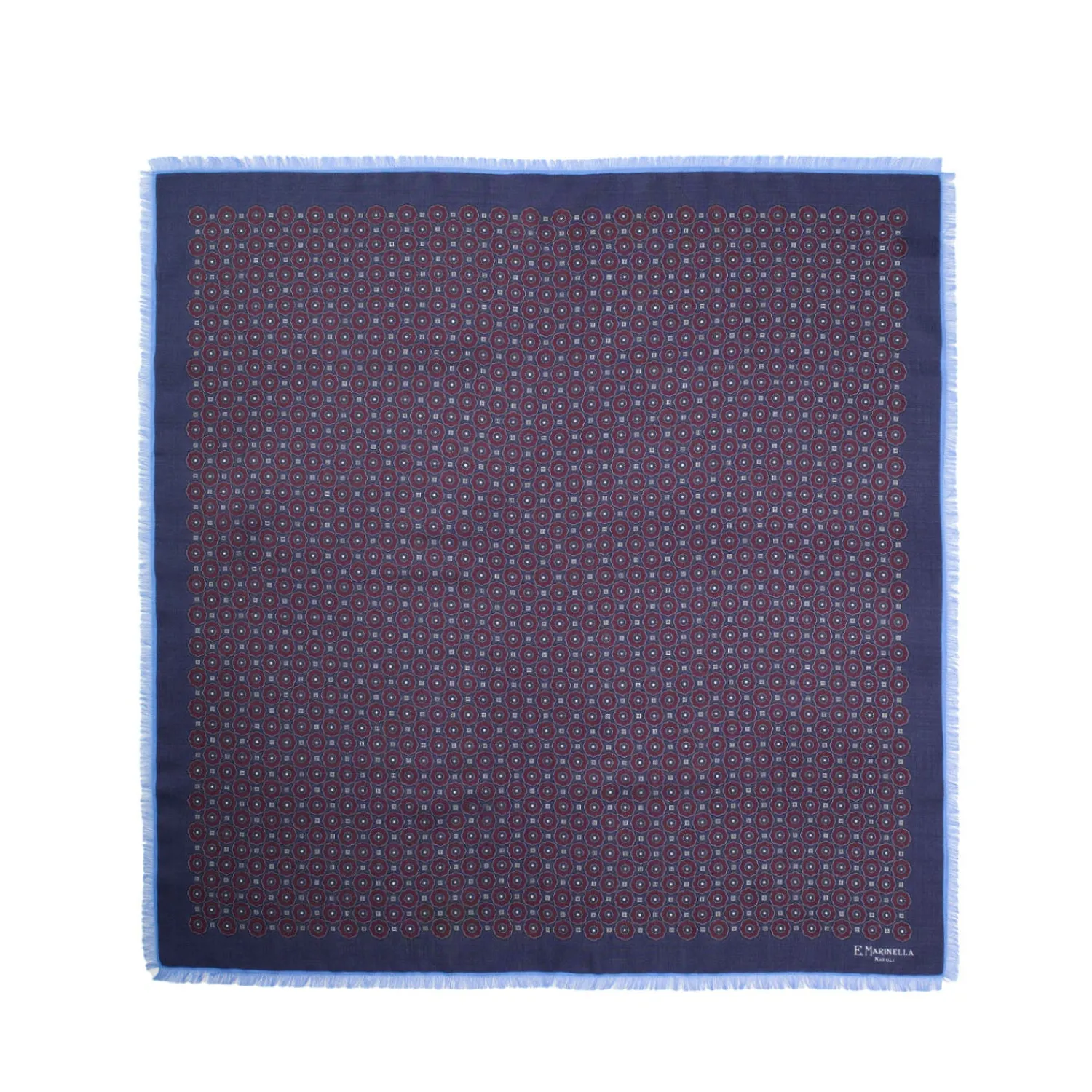 E.Marinella Sciarpe Invernali|FOULARD IN LANA, CASHMERE E SETA 65 BLU SCURO Archivio inspiration 1985