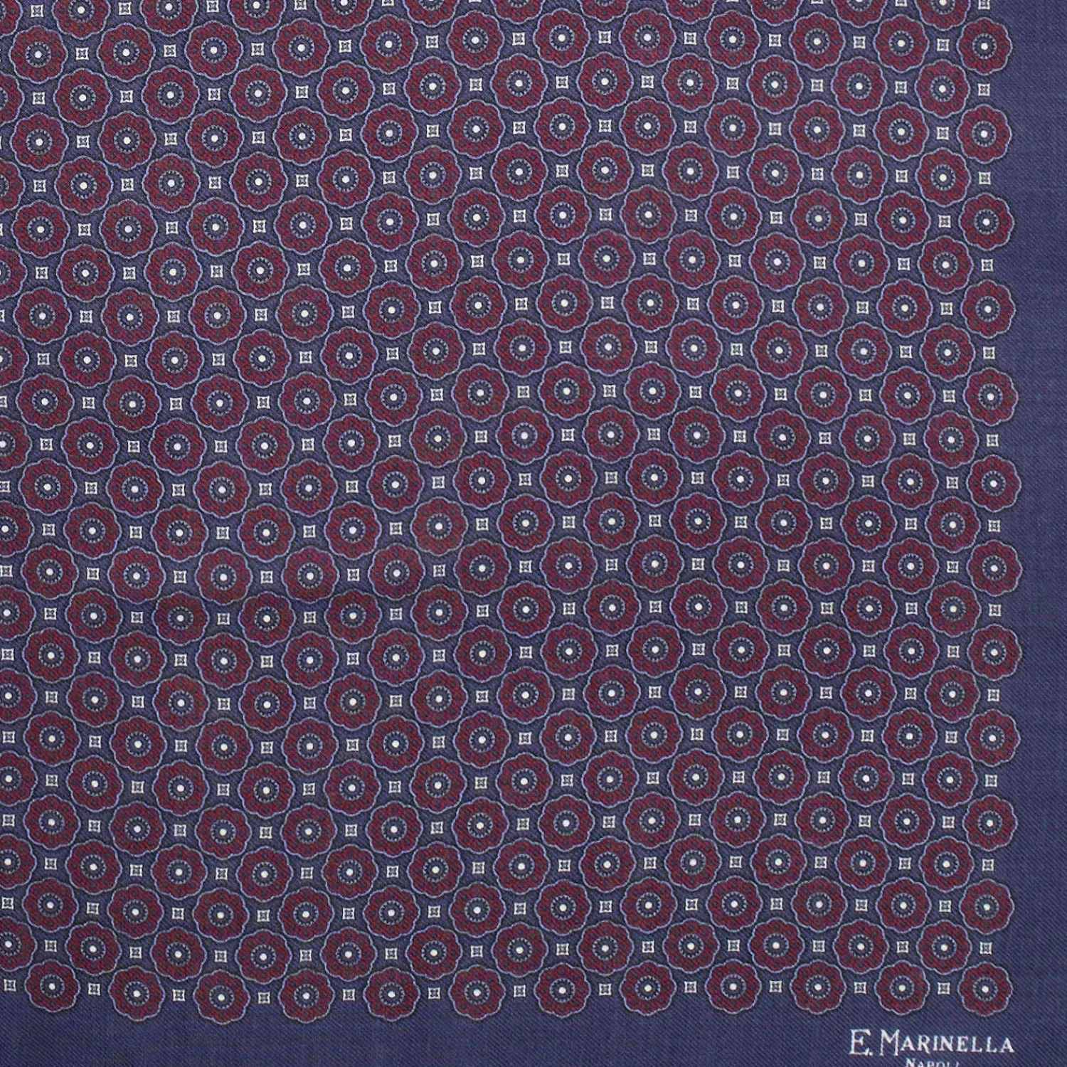 E.Marinella Sciarpe Invernali|FOULARD IN LANA, CASHMERE E SETA 65 BLU SCURO Archivio inspiration 1985