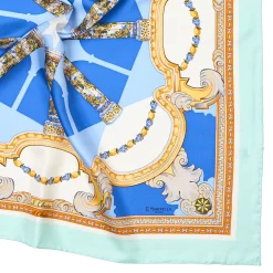 E.Marinella FOULARD|FOULARD IN SETA 90 AZZURRO Il chiostro di santa chiara