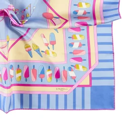 E.Marinella FOULARD|FOULARD IN SETA 90 AZZURRO La gelateria