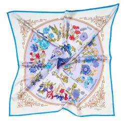 E.Marinella FOULARD|FOULARD IN SETA 90 AZZURRO La ruota delle stagioni