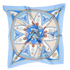 E.Marinella FOULARD|FOULARD IN SETA 90 AZZURRO Le mongolfiere