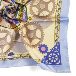 E.Marinella FOULARD|FOULARD IN SETA 90 AZZURRO Timeless morning