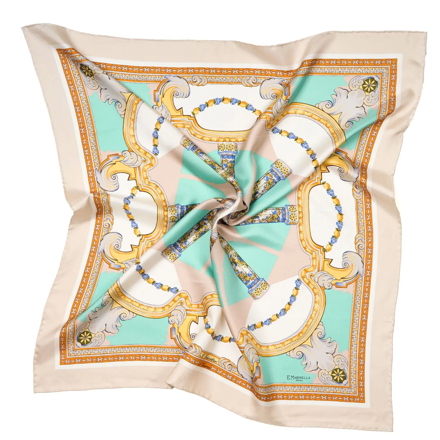 E.Marinella FOULARD|FOULARD IN SETA 90 BEIGE Il chiostro di santa chiara