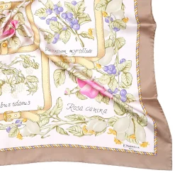 E.Marinella FOULARD|FOULARD IN SETA 90 BEIGE La rosa canina