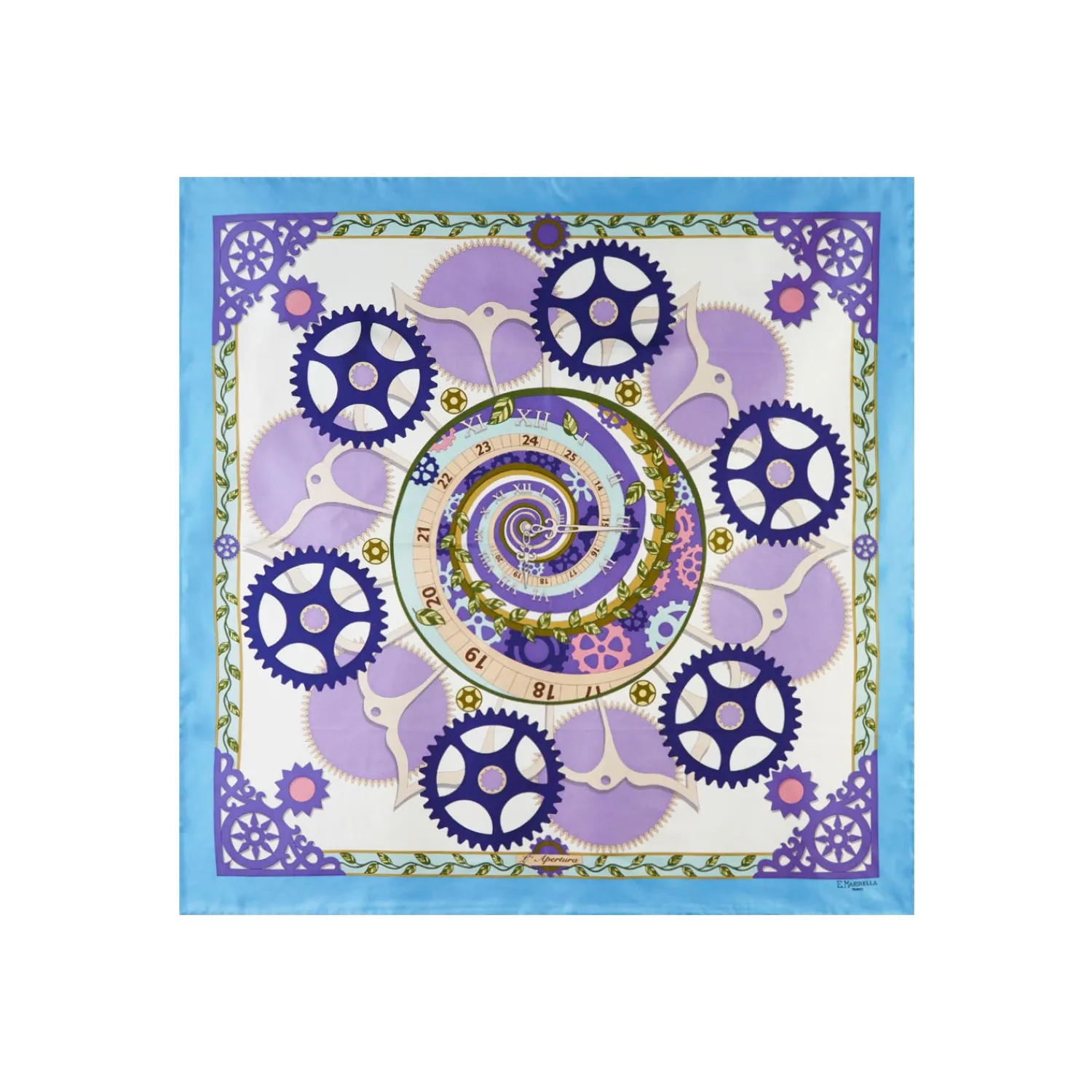 E.Marinella FOULARD|FOULARD IN SETA 90 BLUETTE Timeless morning