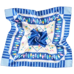 E.Marinella FOULARD|FOULARD IN SETA 90 BLU La gelateria