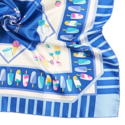 E.Marinella FOULARD|FOULARD IN SETA 90 BLU La gelateria