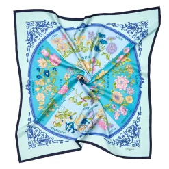 E.Marinella FOULARD|FOULARD IN SETA 90 BLU La ruota delle stagioni