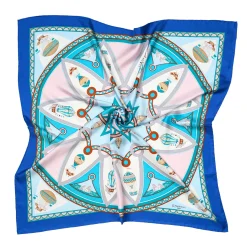 E.Marinella FOULARD|FOULARD IN SETA 90 BLU Le mongolfiere