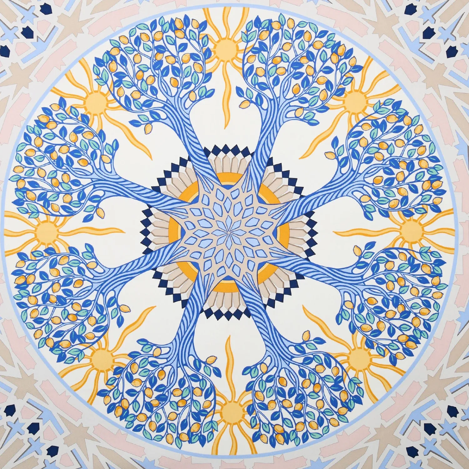 E.Marinella FOULARD|FOULARD IN SETA 90 BLU Mosaico