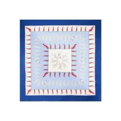 E.Marinella FOULARD|FOULARD IN SETA 90 BLU Pulcinella portafortuna