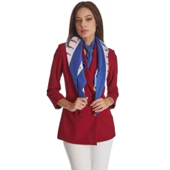 E.Marinella FOULARD|FOULARD IN SETA 90 BLU Pulcinella portafortuna