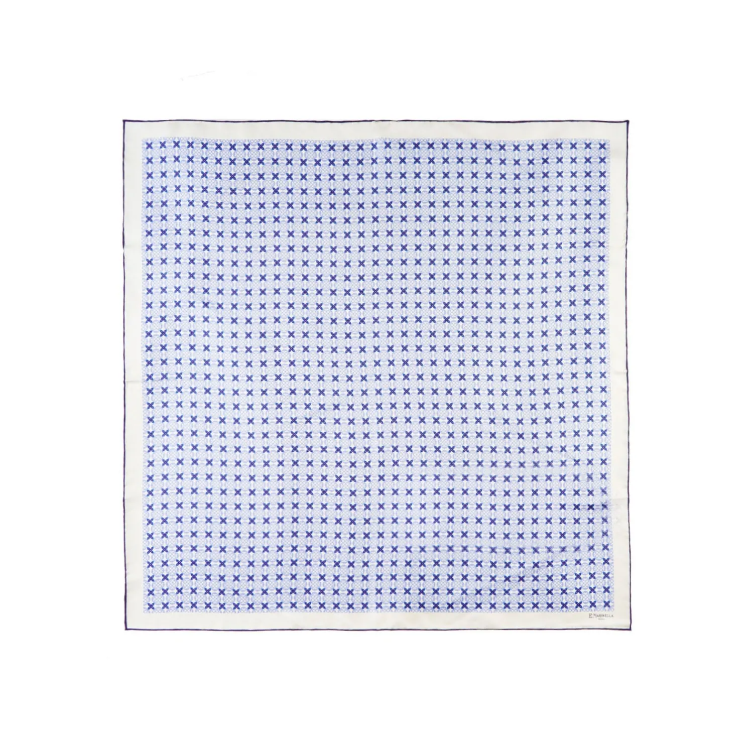 E.Marinella FOULARD|FOULARD IN SETA 90 BLU Small flower ispiration