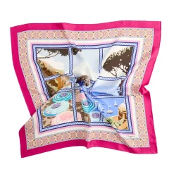 E.Marinella FOULARD|FOULARD IN SETA 90 FUCSIA I faraglioni di capri