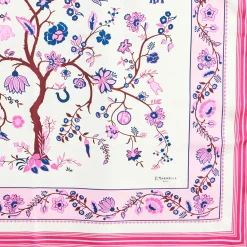 E.Marinella FOULARD|FOULARD IN SETA 90 FUCSIA L'albero della vita