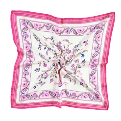 E.Marinella FOULARD|FOULARD IN SETA 90 FUCSIA L'albero della vita