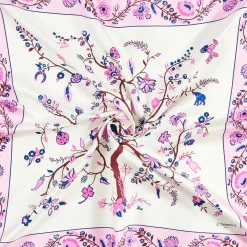 E.Marinella FOULARD|FOULARD IN SETA 90 FUCSIA L'albero della vita