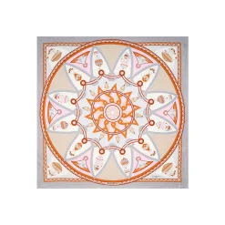 E.Marinella FOULARD|FOULARD IN SETA 90 GRIGIO CHIARO Le mongolfiere