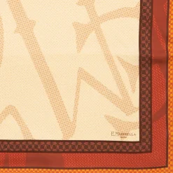 E.Marinella FOULARD|FOULARD IN SETA 90 MARRONE CHIARO Archivio ispiration 1961