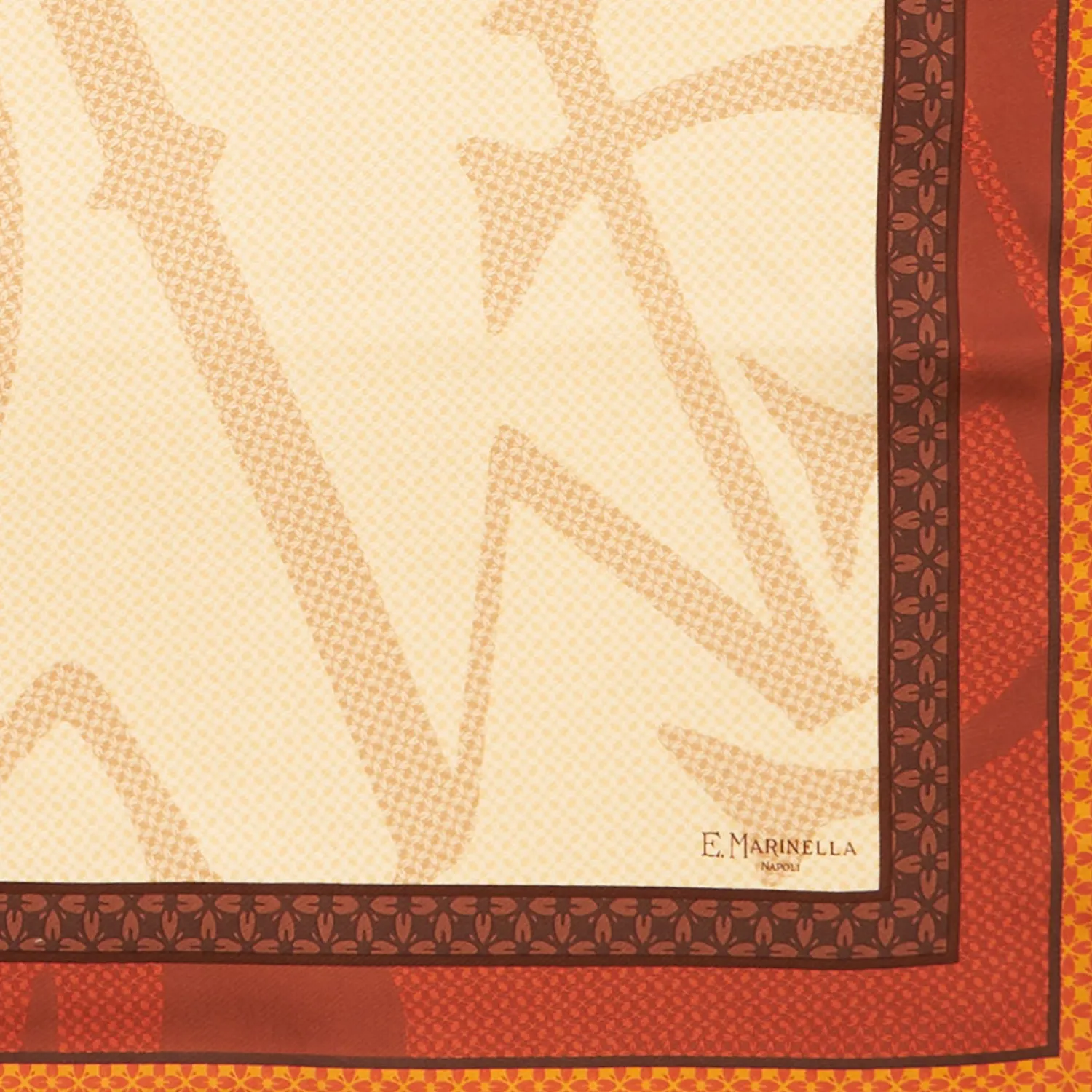 E.Marinella FOULARD|FOULARD IN SETA 90 MARRONE CHIARO Archivio ispiration 1961