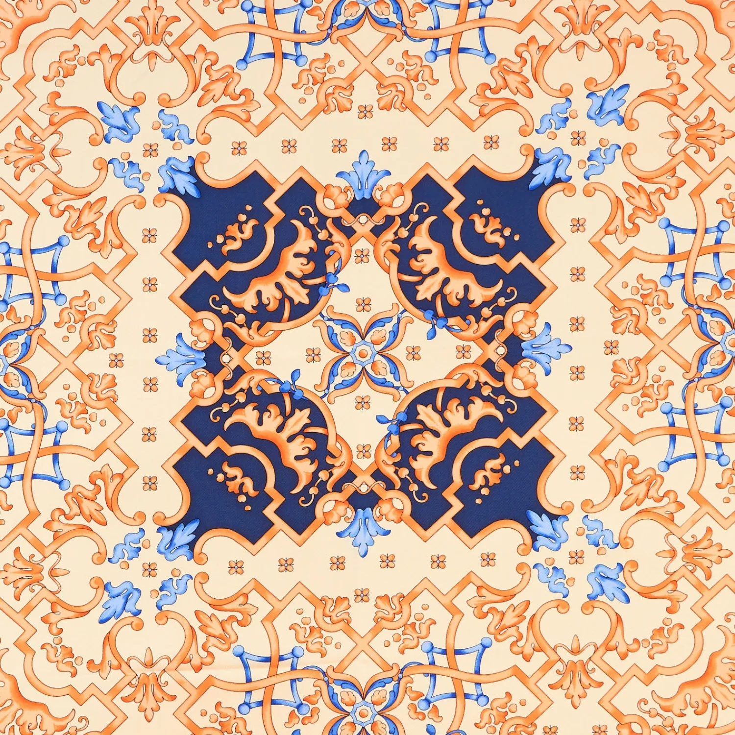 E.Marinella FOULARD|FOULARD IN SETA 90 MARRONE CHIARO Maiolica mediterranea