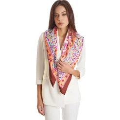 E.Marinella FOULARD|FOULARD IN SETA 90 MARRONE Motivo damascato