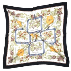 E.Marinella FOULARD|FOULARD IN SETA 90 NERO La rosa canina