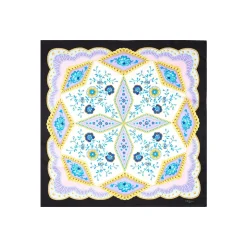 E.Marinella FOULARD|FOULARD IN SETA 90 NERO Motivo floreale