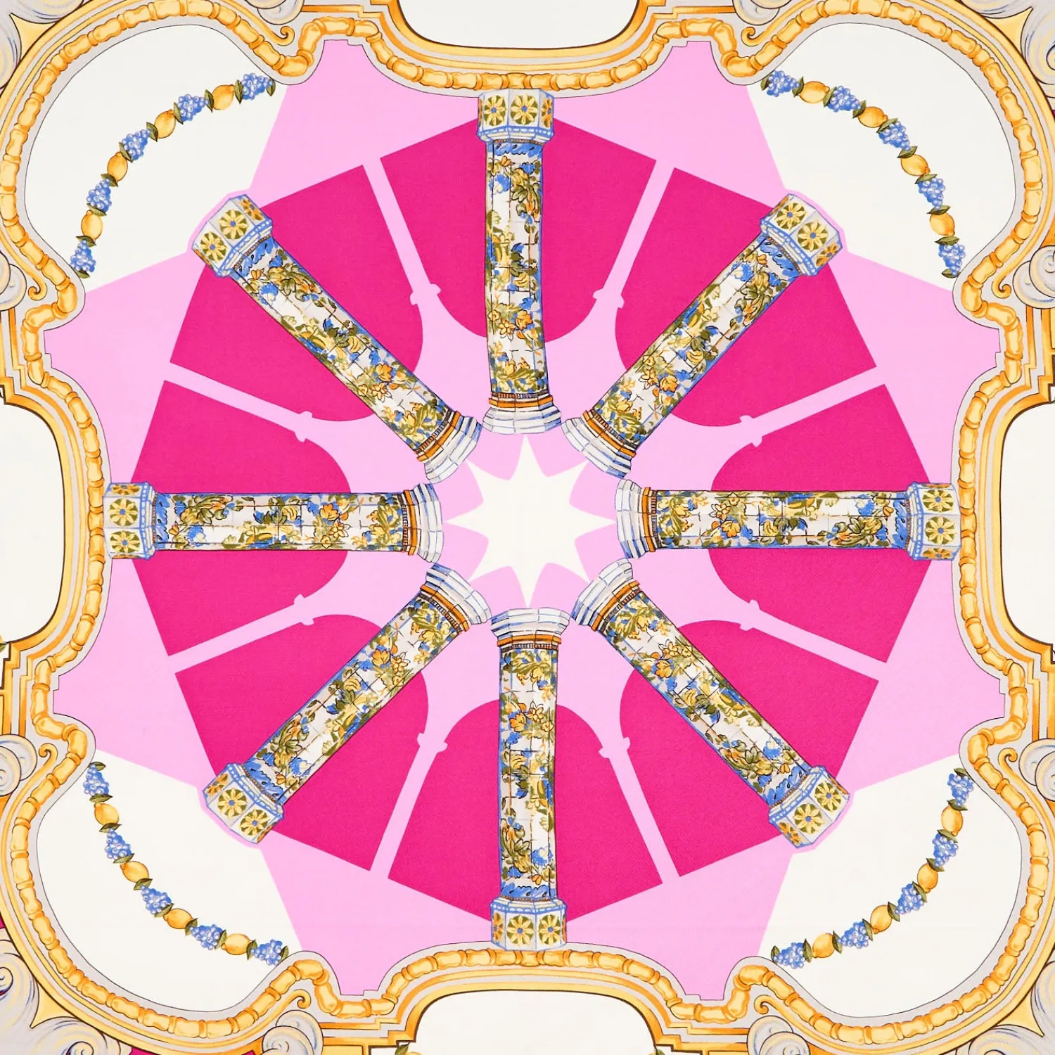 E.Marinella FOULARD|FOULARD IN SETA 90 ROSA Il chiostro di santa chiara